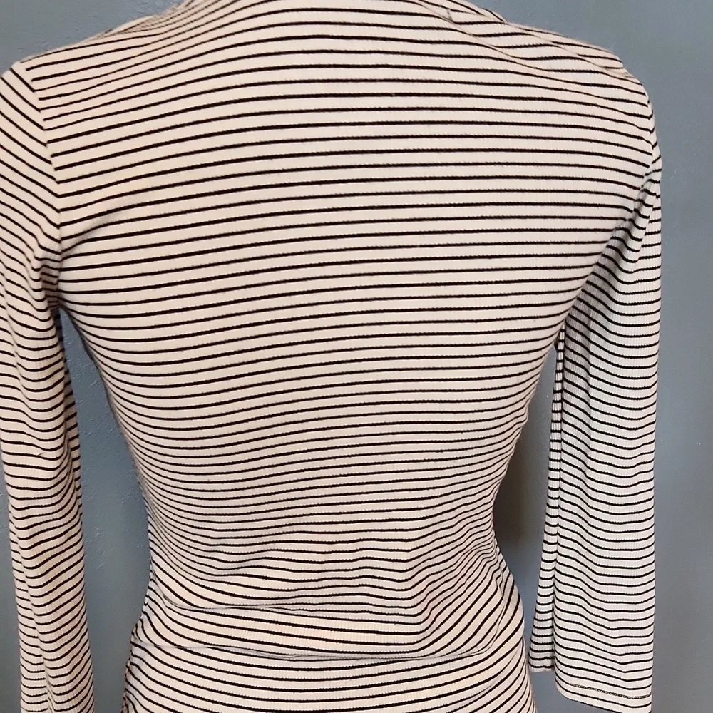 Jacob supply midi length y2k Retro striped crisscross vneck shift dress - Picture 6 of 8